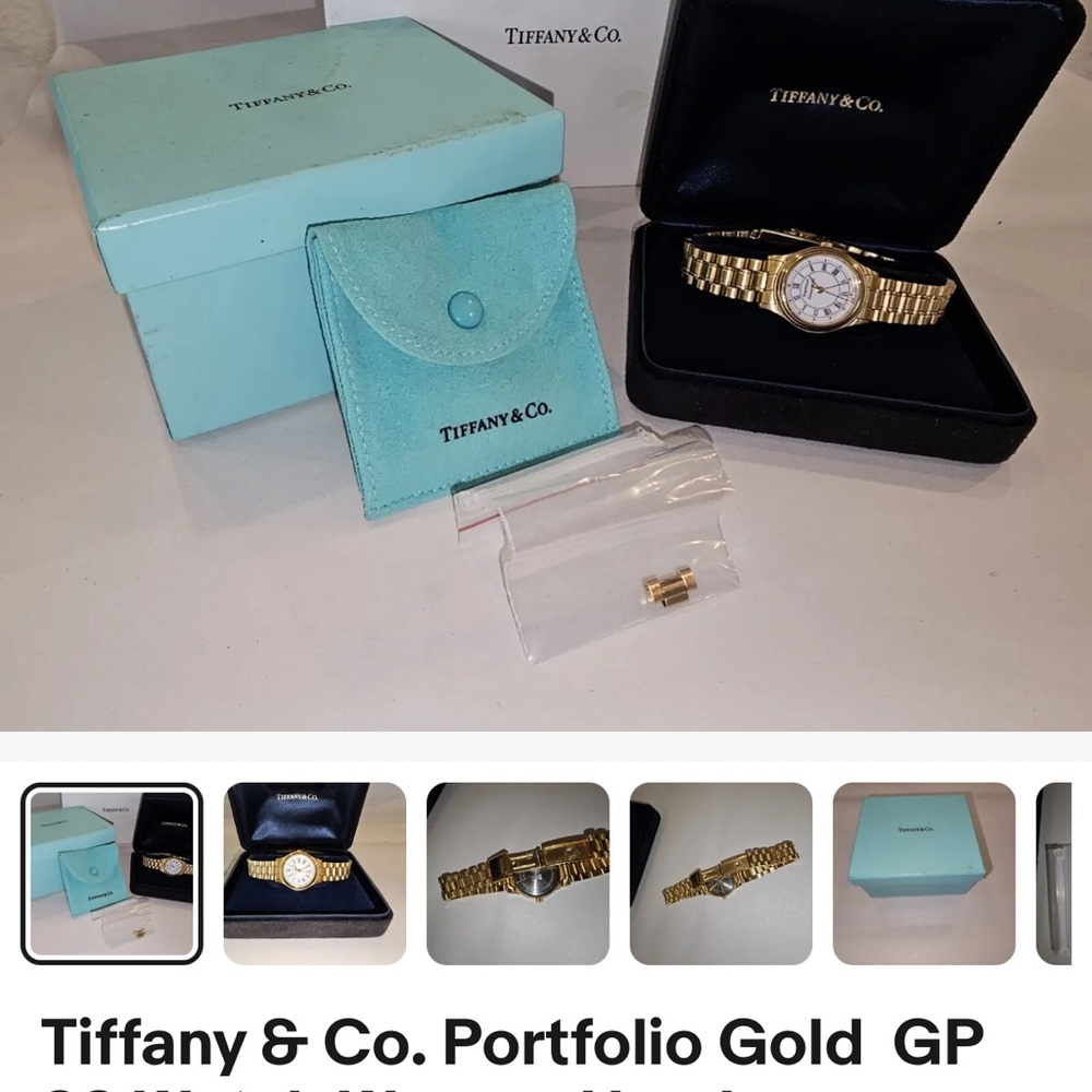 Mint condition, box a papers Tiffany’s nice watch. Papers box included 22k gp